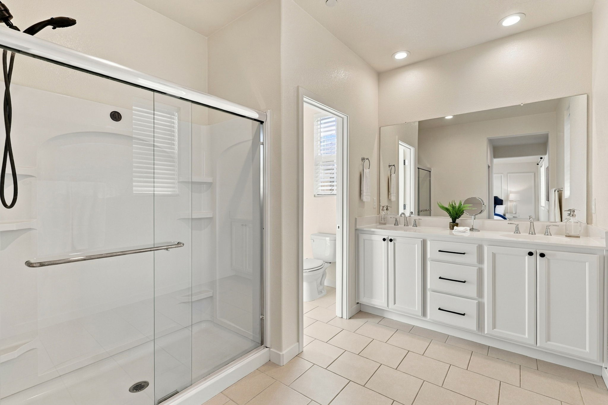 1230 Qualteri Way - Bathroom with glass shower and double vanity